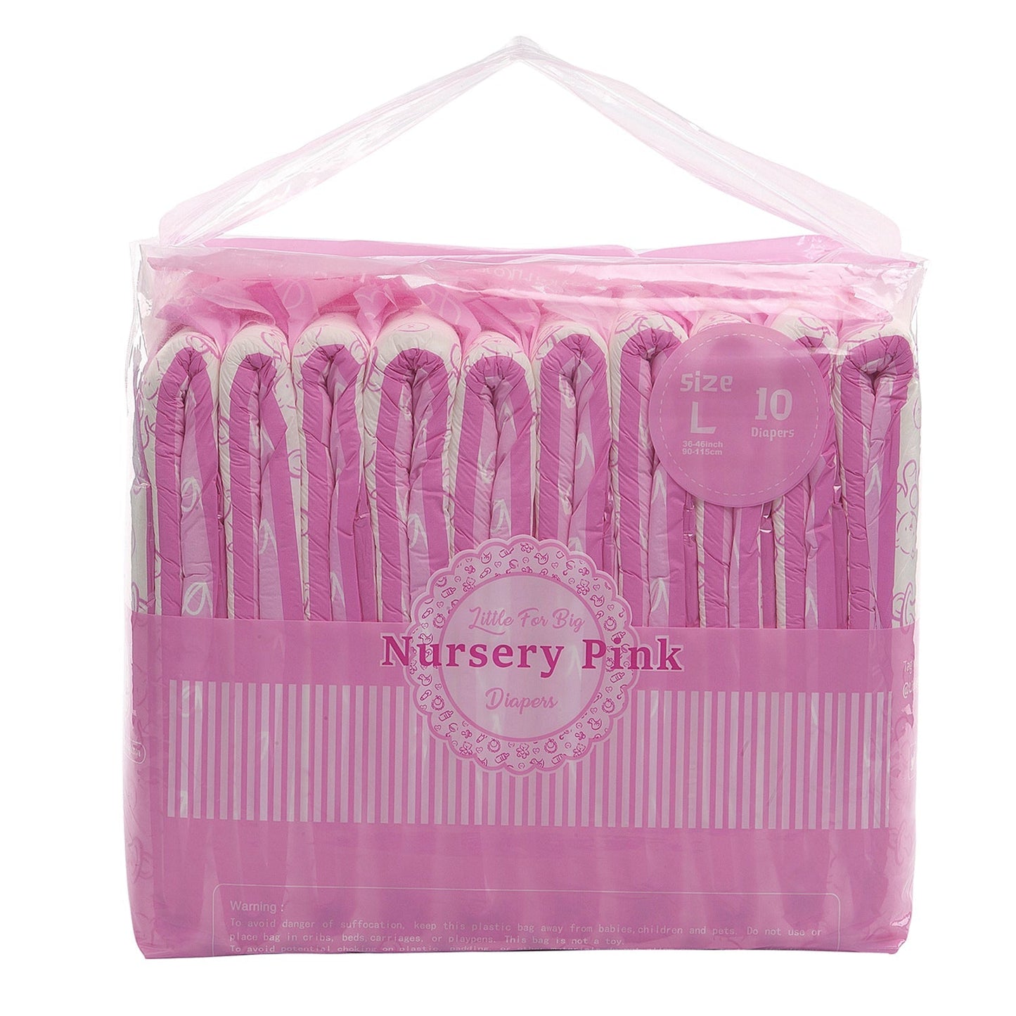 LittleForBig大人用おむつ ABDL/介護【哺乳瓶柄】ピンク 80枚 D02P