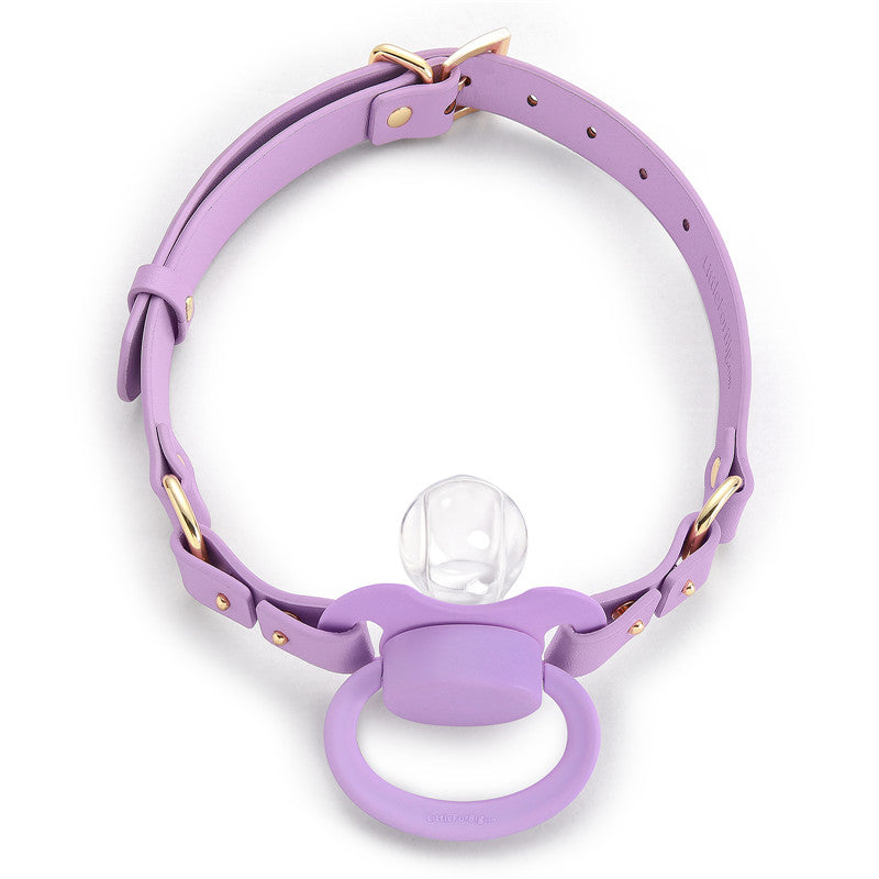 LittleForBig大人用おしゃぶり&ギャグ2点セット【おしゃぶりチョーカー】調整可能なレザーストラップ 第2代おしゃぶり向け シリコンニップル DIY可能  GS001