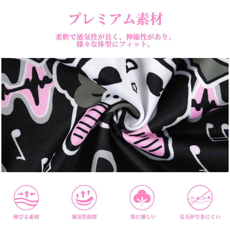 LittleForBigレディースシルキーパンティー【いたずらなベラちゃんの音楽家】ハロウィン ゴシック風パンティー 蝶結び 下着 快適フィット 黒 UP236H