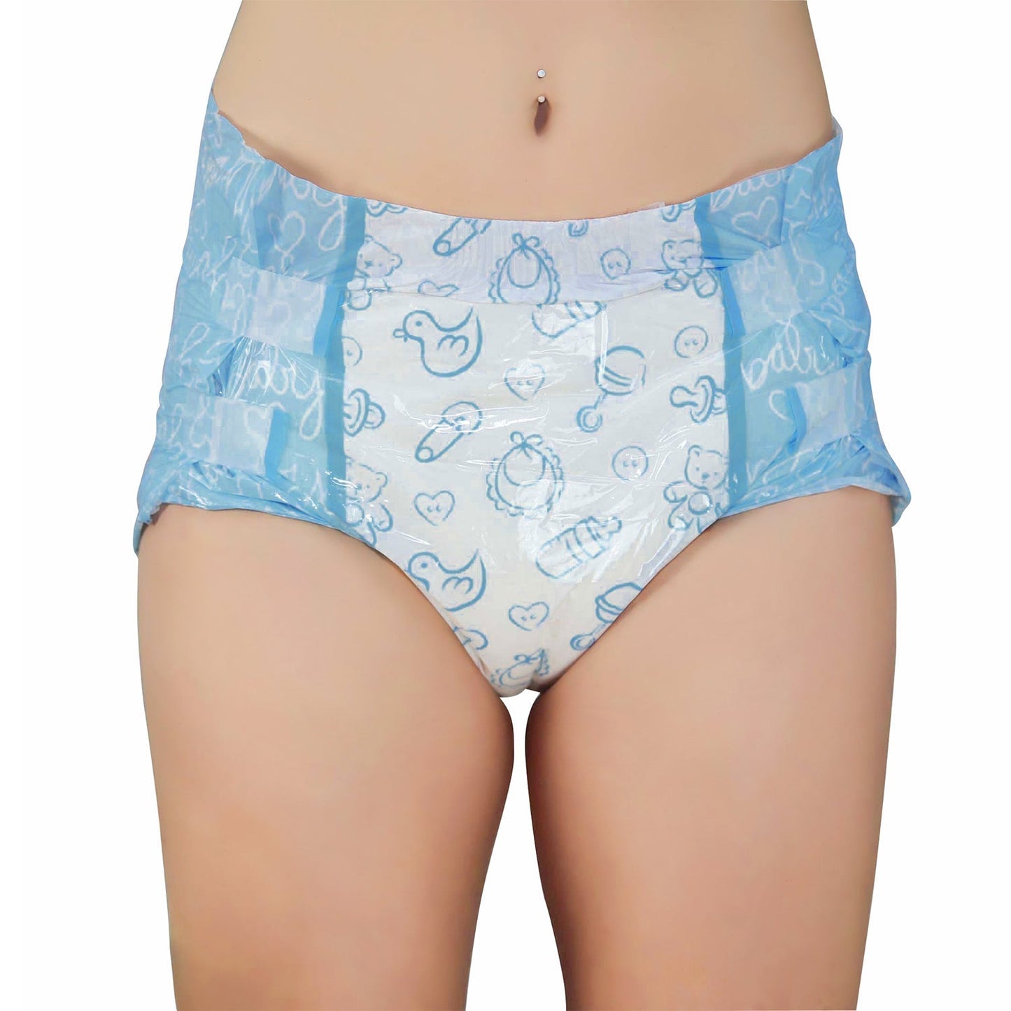 LittleForBig大人用おむつ ABDL/介護【哺乳瓶柄】青 80枚 D02B