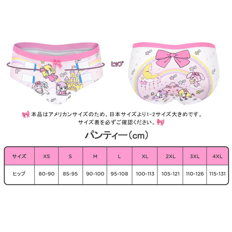 LittleForBigレディースシルキーパンティー【夢の国の小さな妖精たち】蝶結び 下着 快適フィット ピンク UP233P