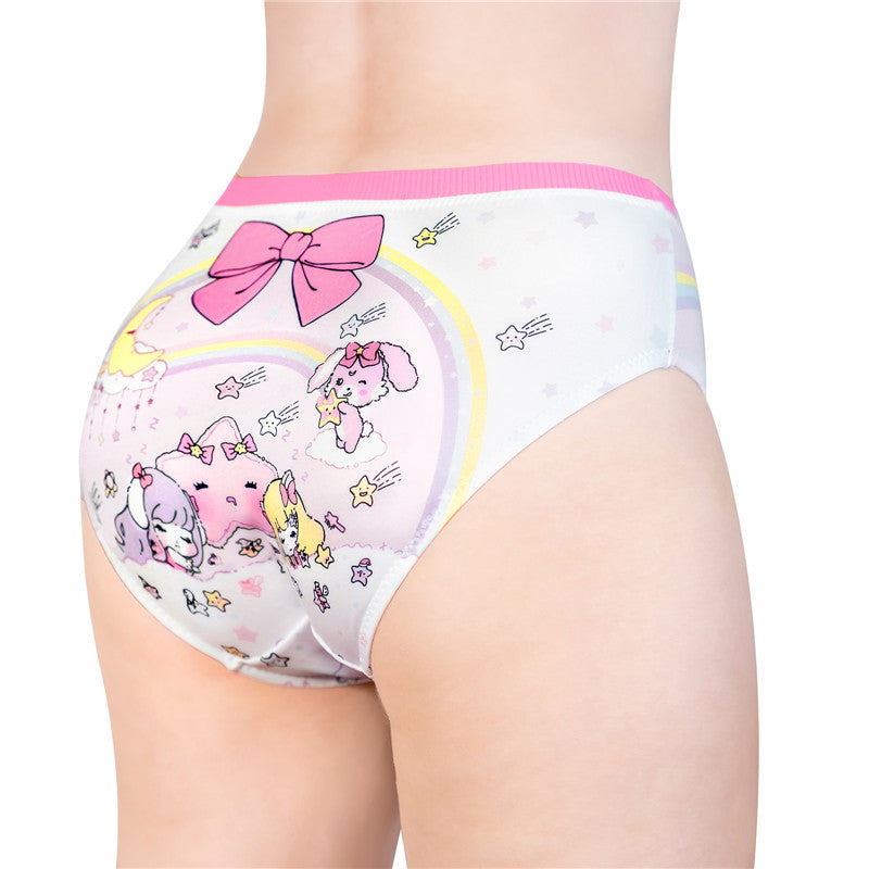LittleForBigレディースシルキーパンティー【夢の国の小さな妖精たち】蝶結び 下着 快適フィット ピンク UP233P