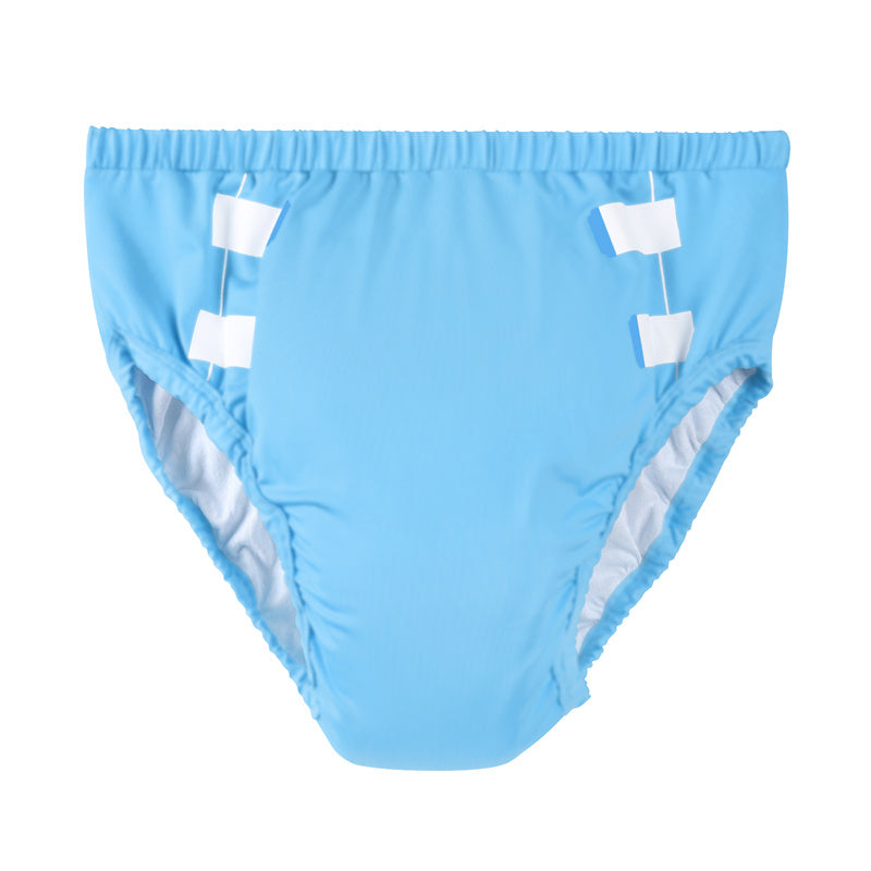 LittleForBig大人用シルキー単体で使えるトレーニングパンツ【無地】吸収・防漏・通気性 ストレッチウェストで快適 洗濯可 ブルー DC309B