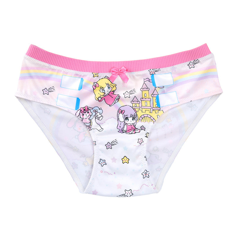LittleForBigレディースシルキーパンティー【夢の国の小さな妖精たち】蝶結び 下着 快適フィット ピンク UP233P
