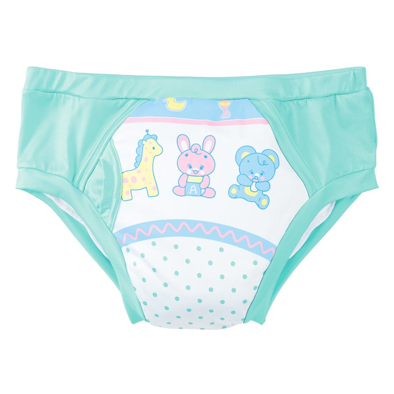 LittleForBig大人用単体で使えるトレーニングパンツ 大人用布おむつパンツ【遊園地】飾り前立て ローレイス 吸収・防漏・通気性 シルキー素材 介護 洗濯可 DC323V