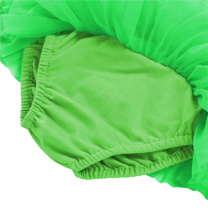 LittleForBigメンズ綿パンティー ふわふわペチコート【バレリーナチュチュスカート風】4層メッシュチュチュ リボン付き ブリーフ 緑 MUP525V