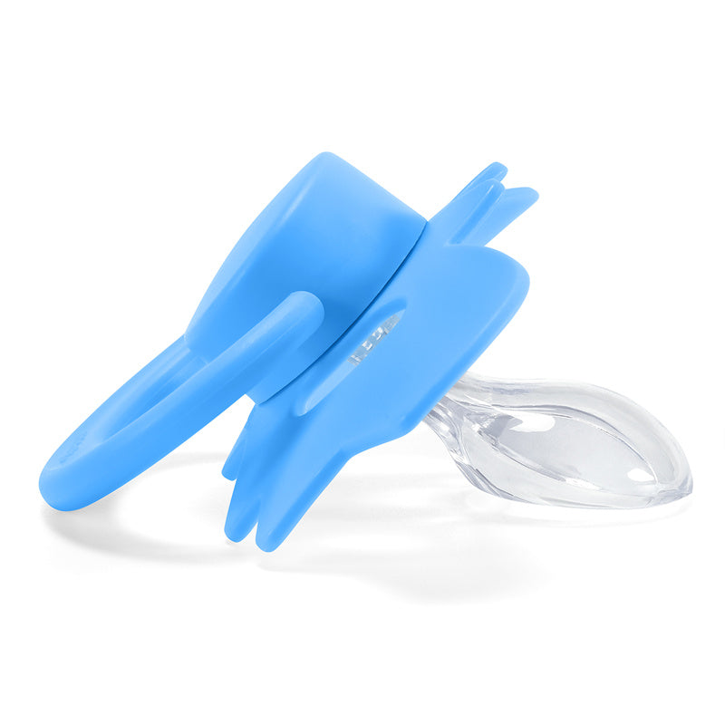 LittleForBigおしゃぶり 第2代【ハロウィン風コウモリちゃん】防塵カバー付 カスタマイズ可能 コウモリ型シールド ブルー P90-Blue