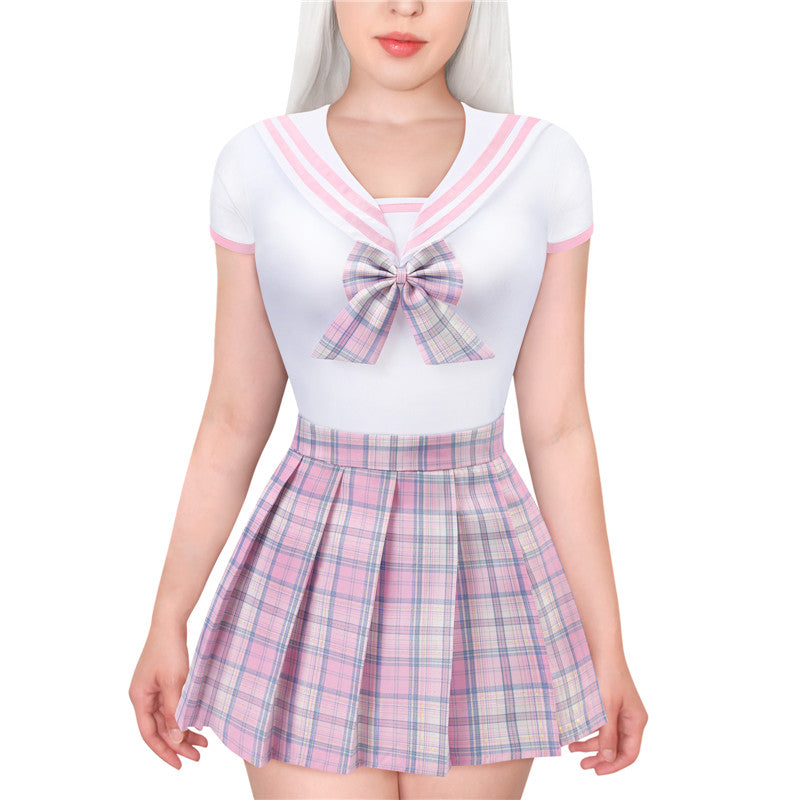LittleForBig 大人用ロンパース セーラー服【魔法少女】格子縞スカートセット LB-1014