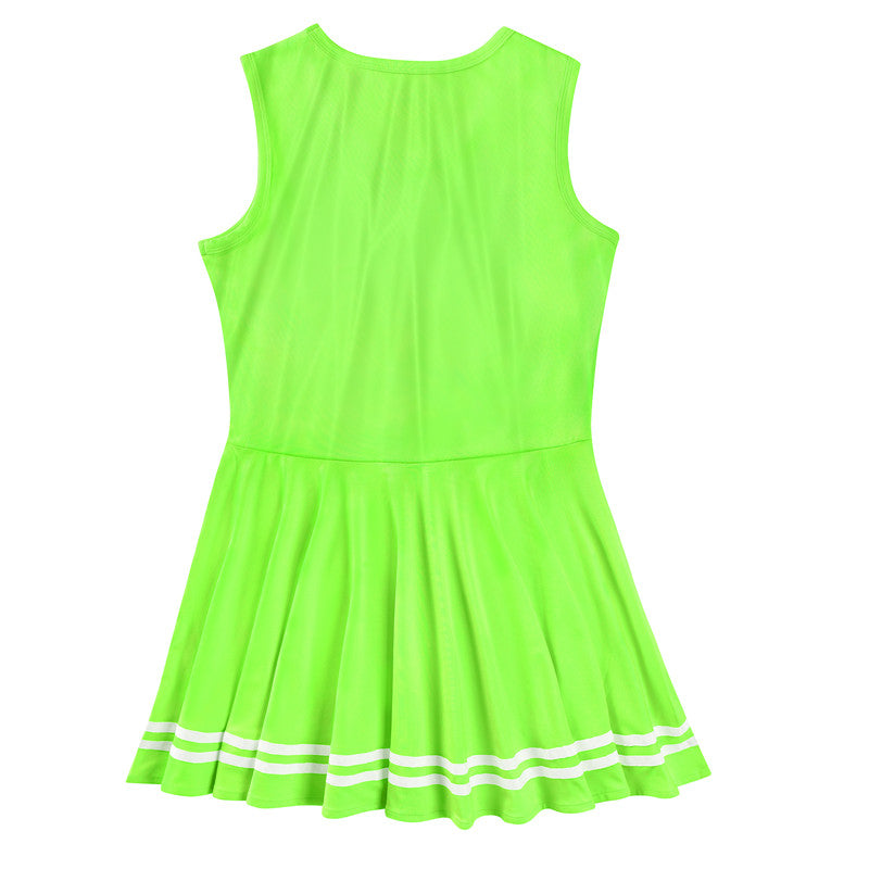 LittleForBig ワンピースドレス【応援団・シシー】滑らかな生地 ネオングリーン 333V
