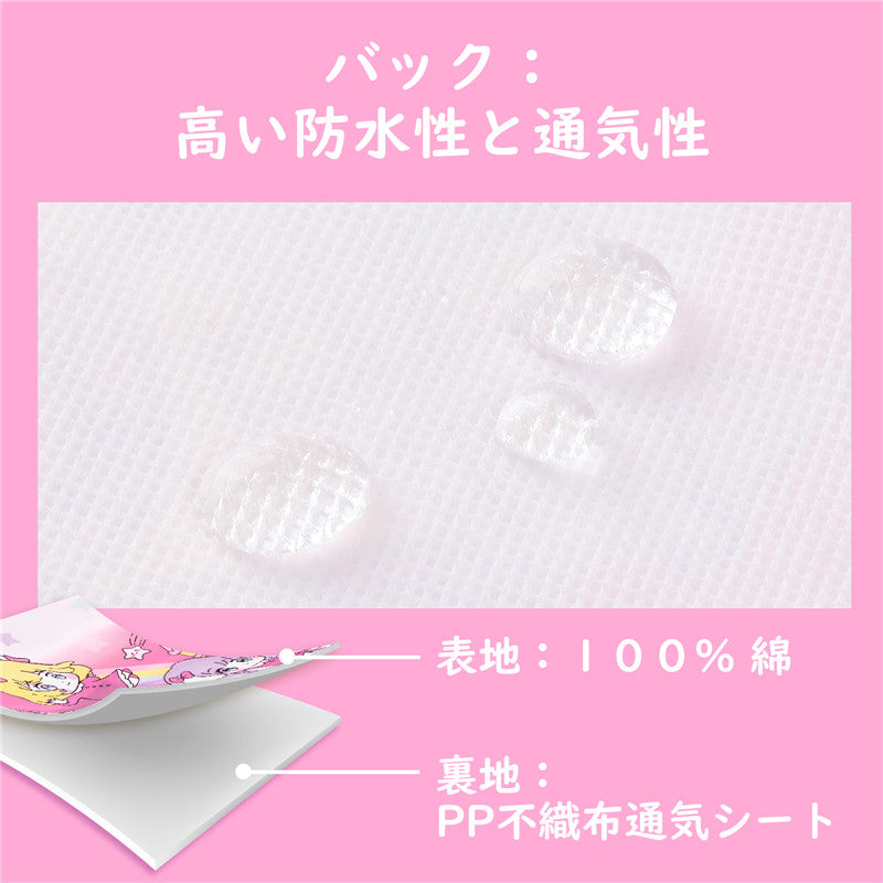 LittleForBig大人エプロン よだれかけ 可愛いビブ【シルキー+防水シート】お姫様の城柄 大人用スタイ 調整可 B35