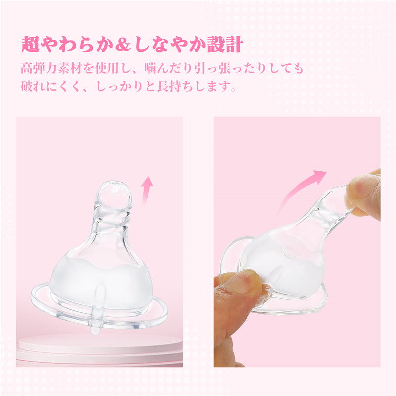 LittleForBig大人用引換乳首 哺乳びん用 螺旋溝付き マット仕上げ 広口タイプ シリコンニップル LittleForBigボトル対応 3個セット BTN02-S301