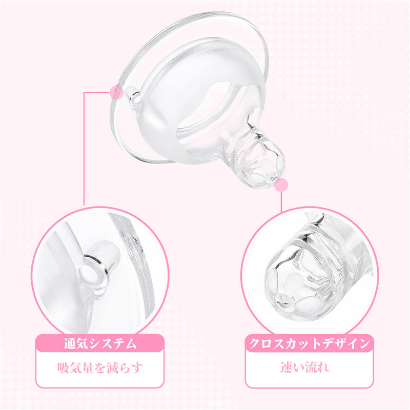LittleForBig大人用引換乳首 哺乳びん用 螺旋溝付き マット仕上げ 広口タイプ シリコンニップル LittleForBigボトル対応 3個セット BTN02-S301