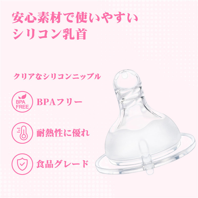 LittleForBig大人用引換乳首 哺乳びん用 螺旋溝付き マット仕上げ 広口タイプ シリコンニップル LittleForBigボトル対応 3個セット BTN02-S301