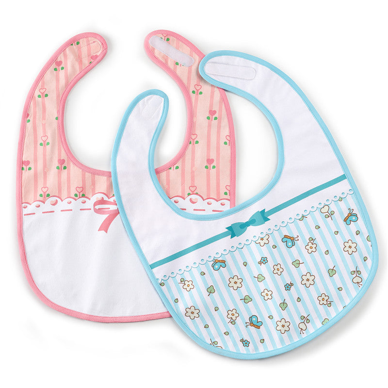 LittleForBig大人ビブ よだれかけ【綿+防水シート】2枚セット花柄 Bib-S205
