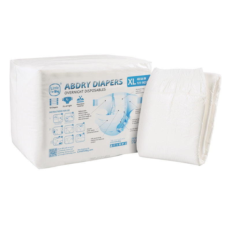 LittleForBig大人用おむつ ABDL/介護【無地】白 80枚 D10W