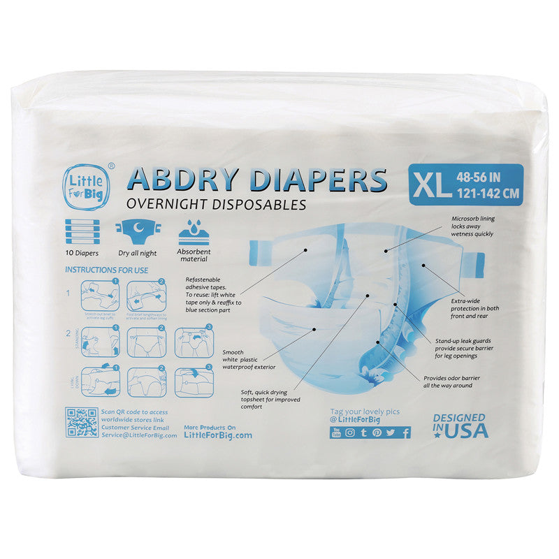 LittleForBig大人用おむつ ABDL/介護【無地】白 80枚 D10W