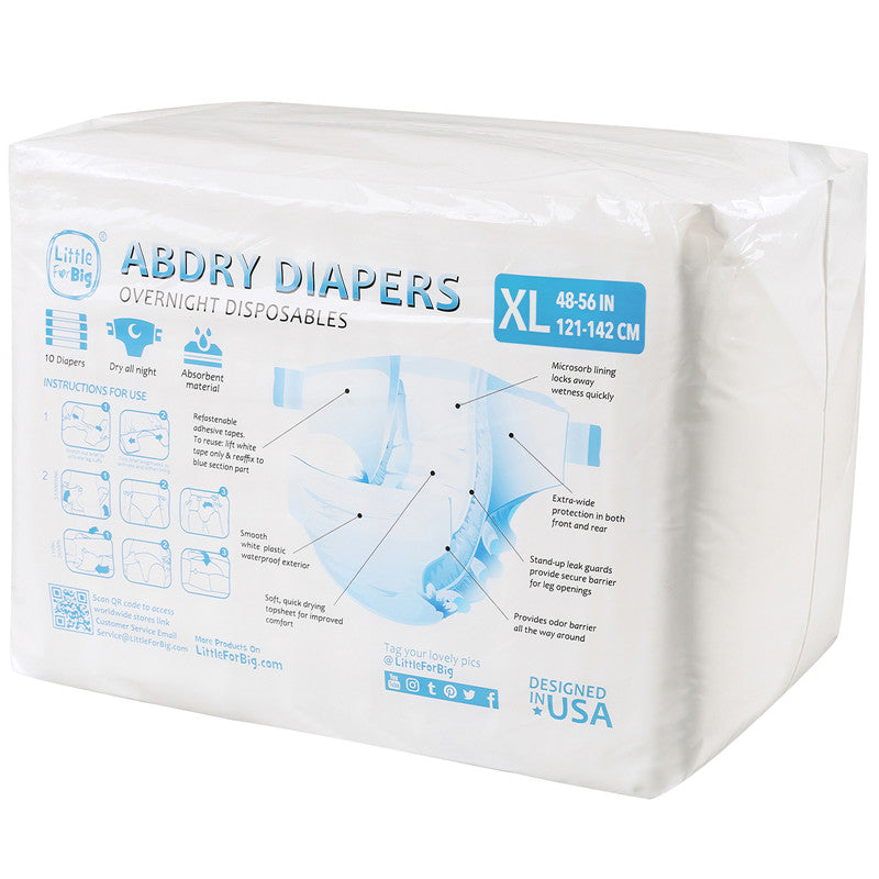 LittleForBig大人用おむつ ABDL/介護【無地】白 80枚 D10W