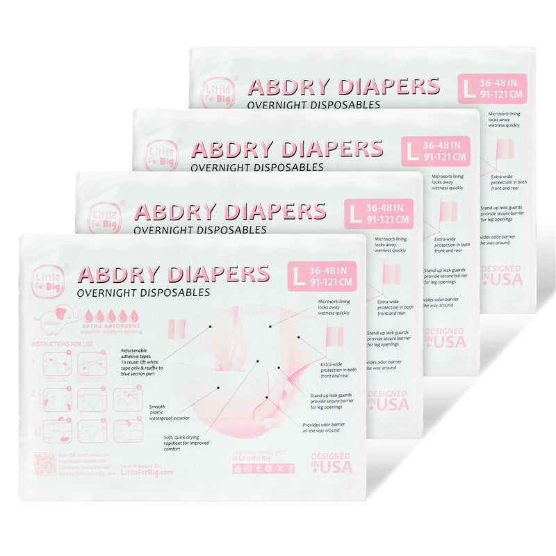 LittleForBig大人紙おむつ パンツタイプ【無地】厚型 オムツパンツ 高い吸収力 テープ型 40枚入り D11