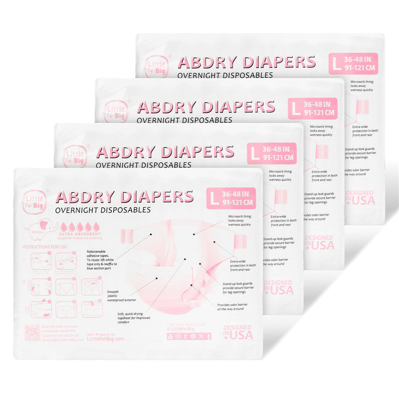 LittleForBig大人紙おむつ パンツタイプ【無地】厚型 オムツパンツ 高い吸収力 テープ型 40枚入り D11