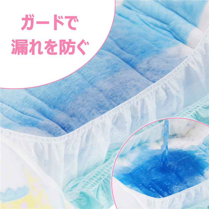 LittleForBig 大人用不織布おむつ 10枚パック 可愛い絵柄【パレードをしているベビー】変色お知らせサインの線 ベルクロ 10枚入 D31