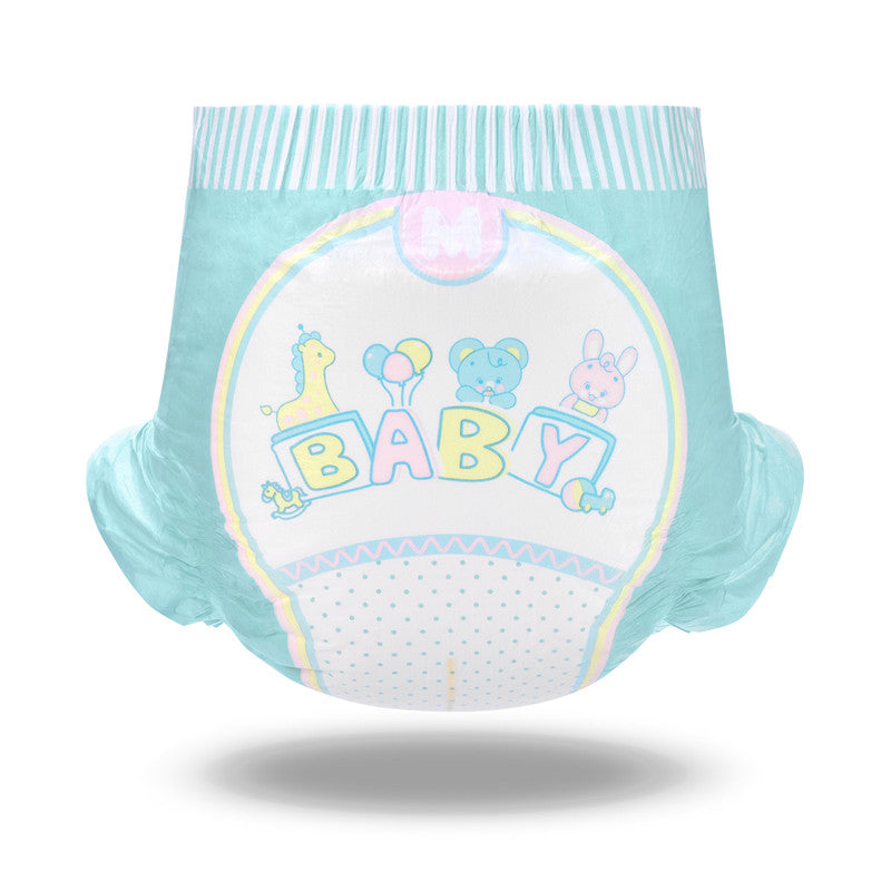 LittleForBig 大人用不織布おむつ 10枚パック 可愛い絵柄【パレードをしているベビー】変色お知らせサインの線 ベルクロ 10枚入 D31