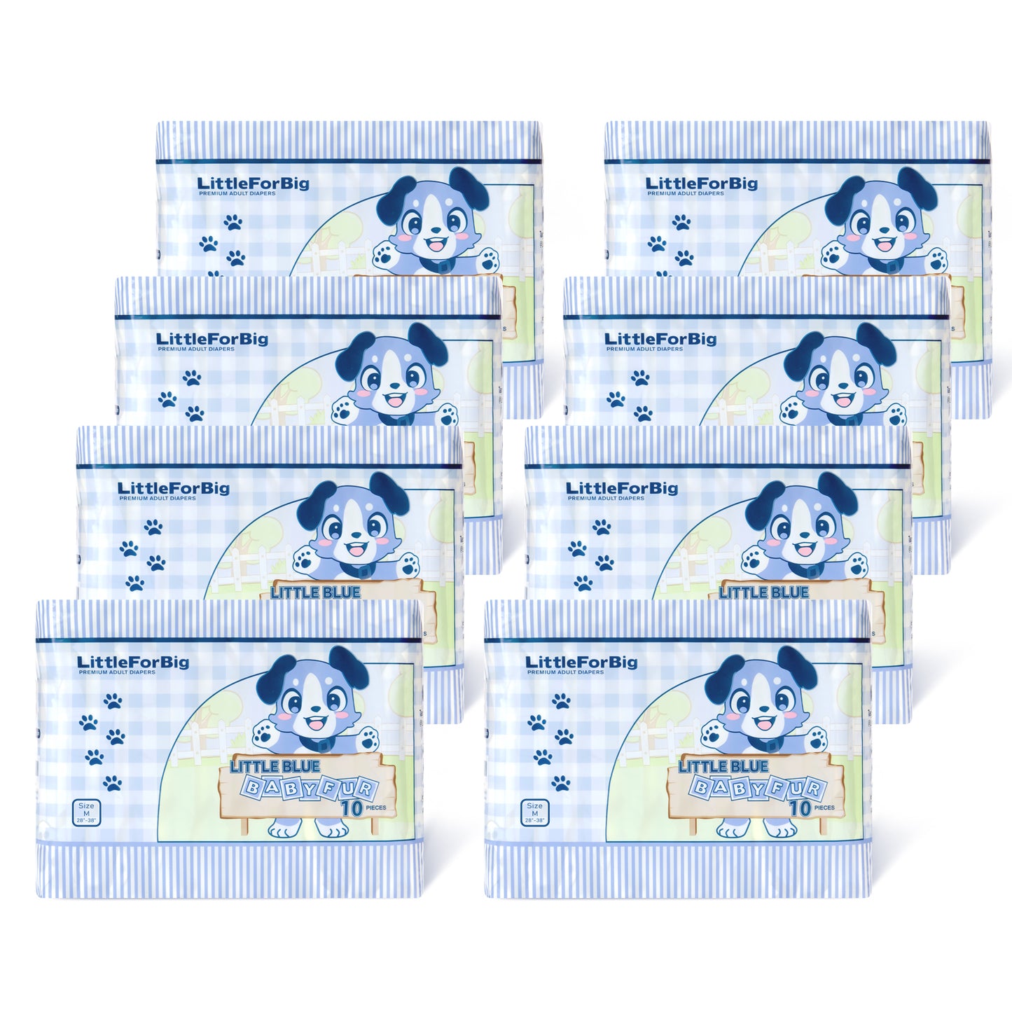 LittleForBig 大人用不織布おむつ お知らせサインの線 ABDL/介護【ケモノ犬ちゃん】80枚 D32