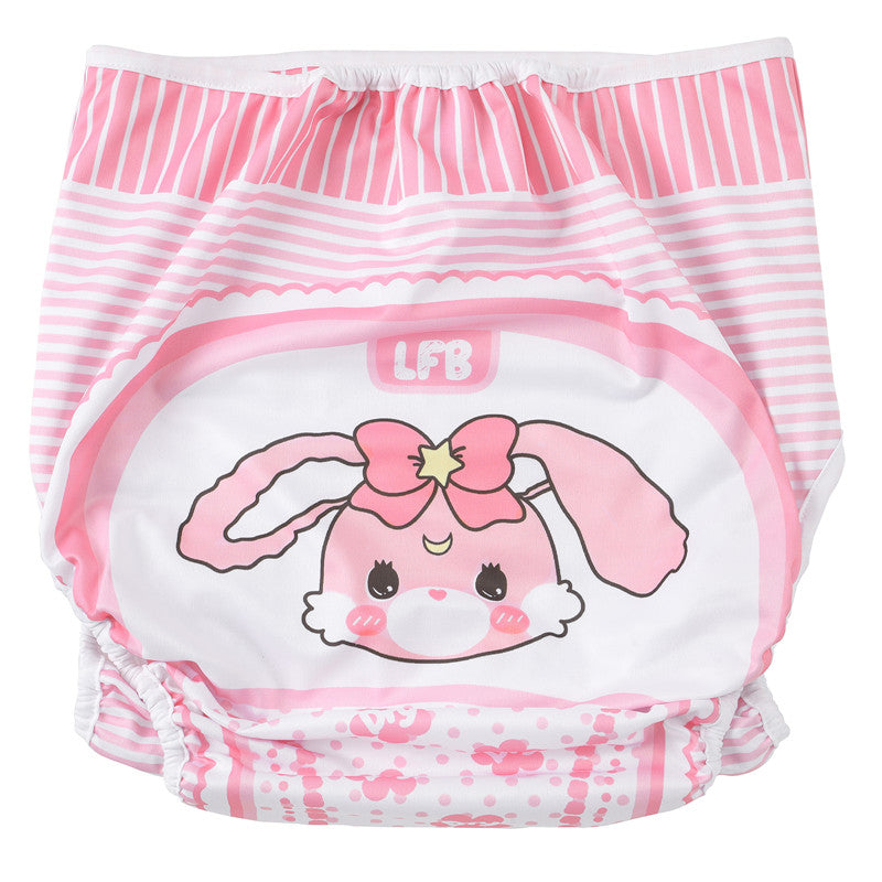 LittleForBig 大人用布おむつカバー【ベビーうさぎ】調節可能なウエストと長さ S-L DC001