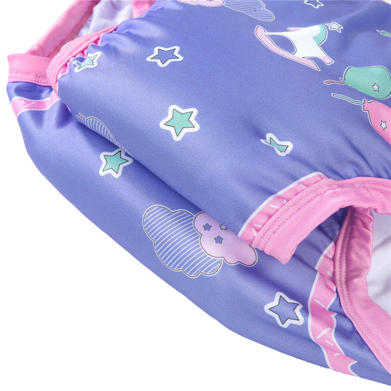 LittleForBig大人用シルキートレーニングパンツ【木馬ちゃん】 ウェストゴム付き 吸収層入り 通気性 洗濯可 快適フィット 紫 DC303Z