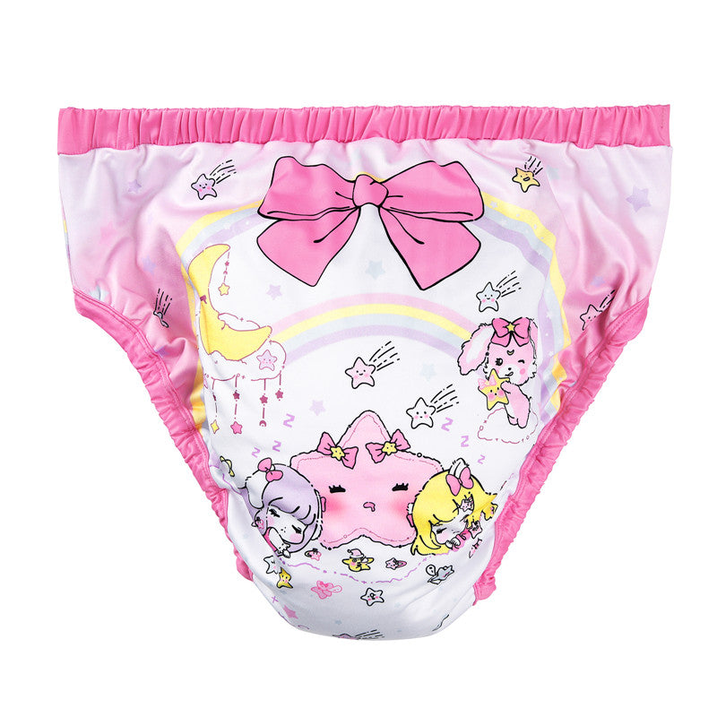 LittleForBig大人用シルキー単体で使えるトレーニングパンツ【お姫様の城】吸収・防漏・通気性 ストレッチウェストで快適 洗濯可 ピンク DC314P