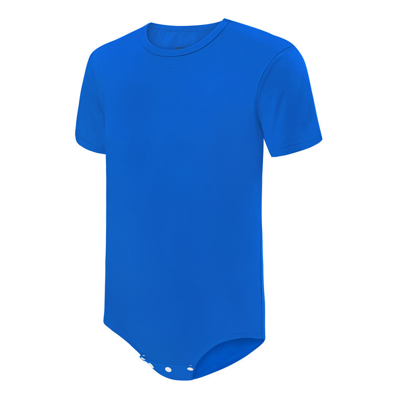 LittleForBig 男子ロンパース 無地 綿パジャマ 青 M101B