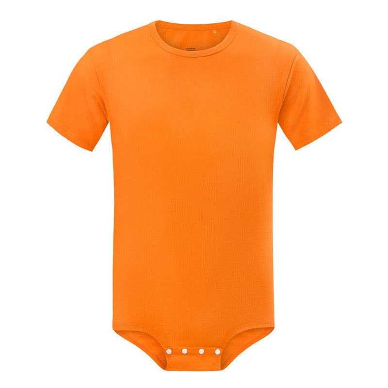 LittleForBig 男子ロンパース 無地 綿パジャマ オレンジ M101C