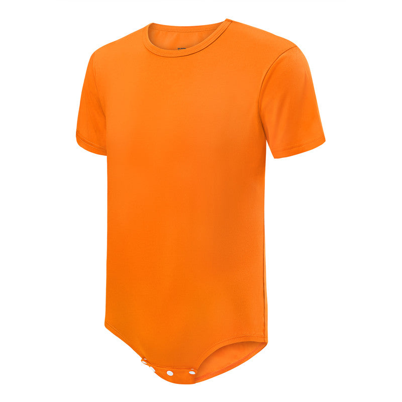 LittleForBig 男子ロンパース 無地 綿パジャマ オレンジ M101C