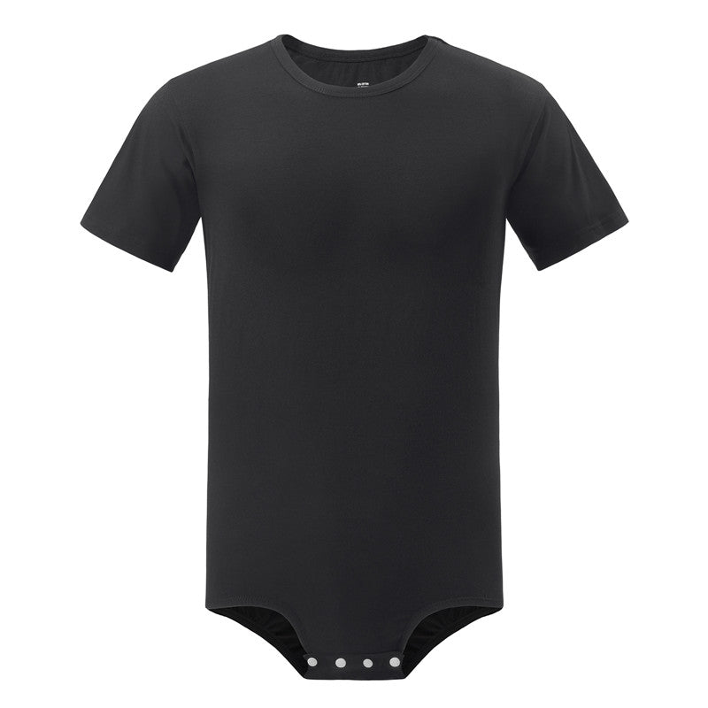 LittleForBig 男子ロンパース 無地 綿パジャマ 黒 M101H