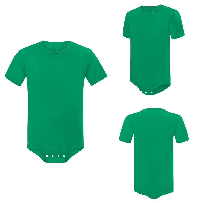 LittleForBig 男子ロンパース 無地 綿パジャマ 緑 M101V