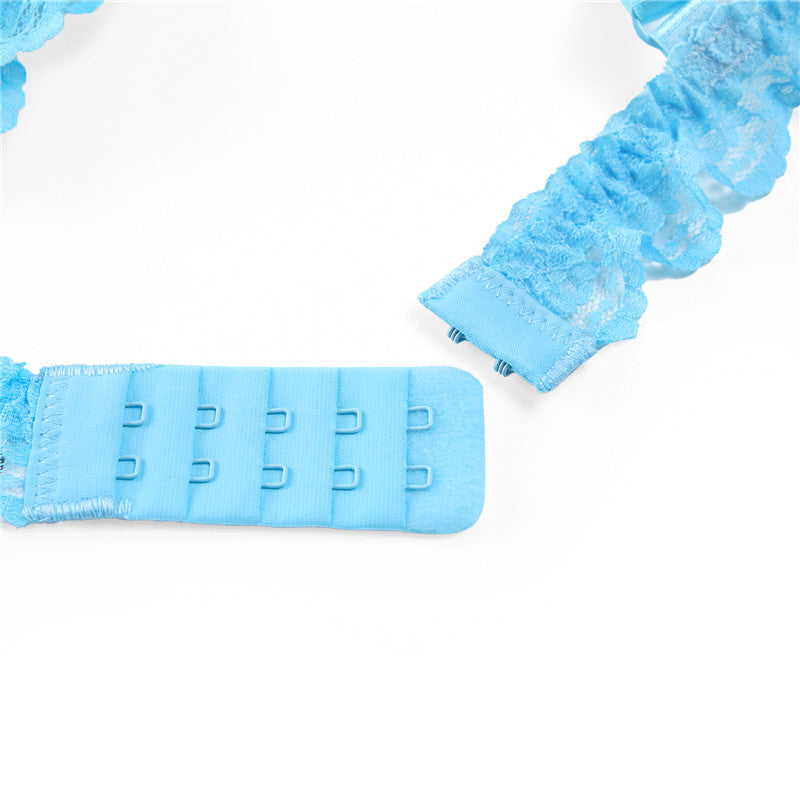 LittleForBig大人ブラ キャミソールインナーウェア レースヘム【サテン花】 光沢感あり繻子質感 シルキー ユニセックス ブルー MUB001B