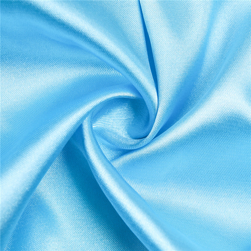 LittleForBig大人ブラ キャミソールインナーウェア レースヘム【サテン花】 光沢感あり繻子質感 シルキー ユニセックス ブルー MUB001B