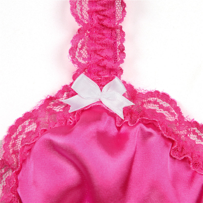 LittleForBigメンズブラレット レースヘム【サテン花】 光沢感あり繻子質感 シルキー ユニセックス ローズ MUB001F