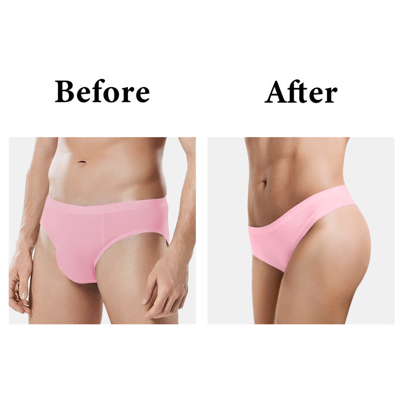 LittleForBig 男子パンツ【秘密のTバック】無地 光沢 ピンク MUP510