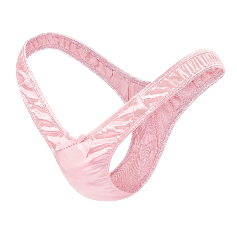 LittleForBig 男子パンツ【秘密のTバック】無地 光沢 ピンク MUP510