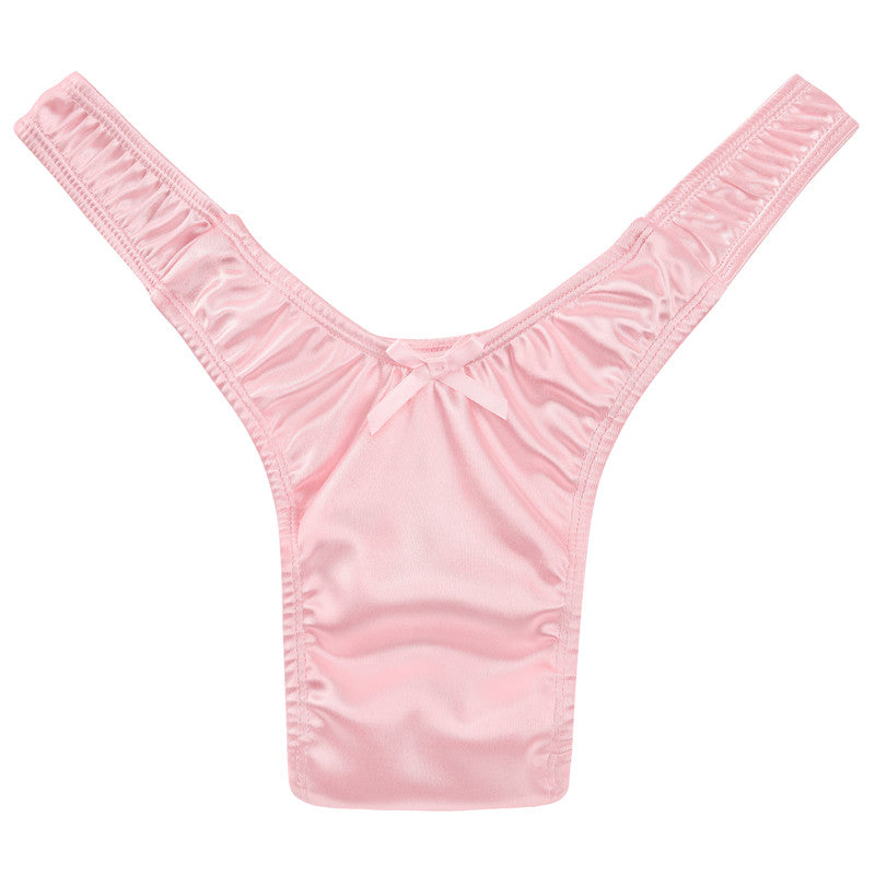 LittleForBig 男子パンツ【秘密のTバック】無地 光沢 ピンク MUP510