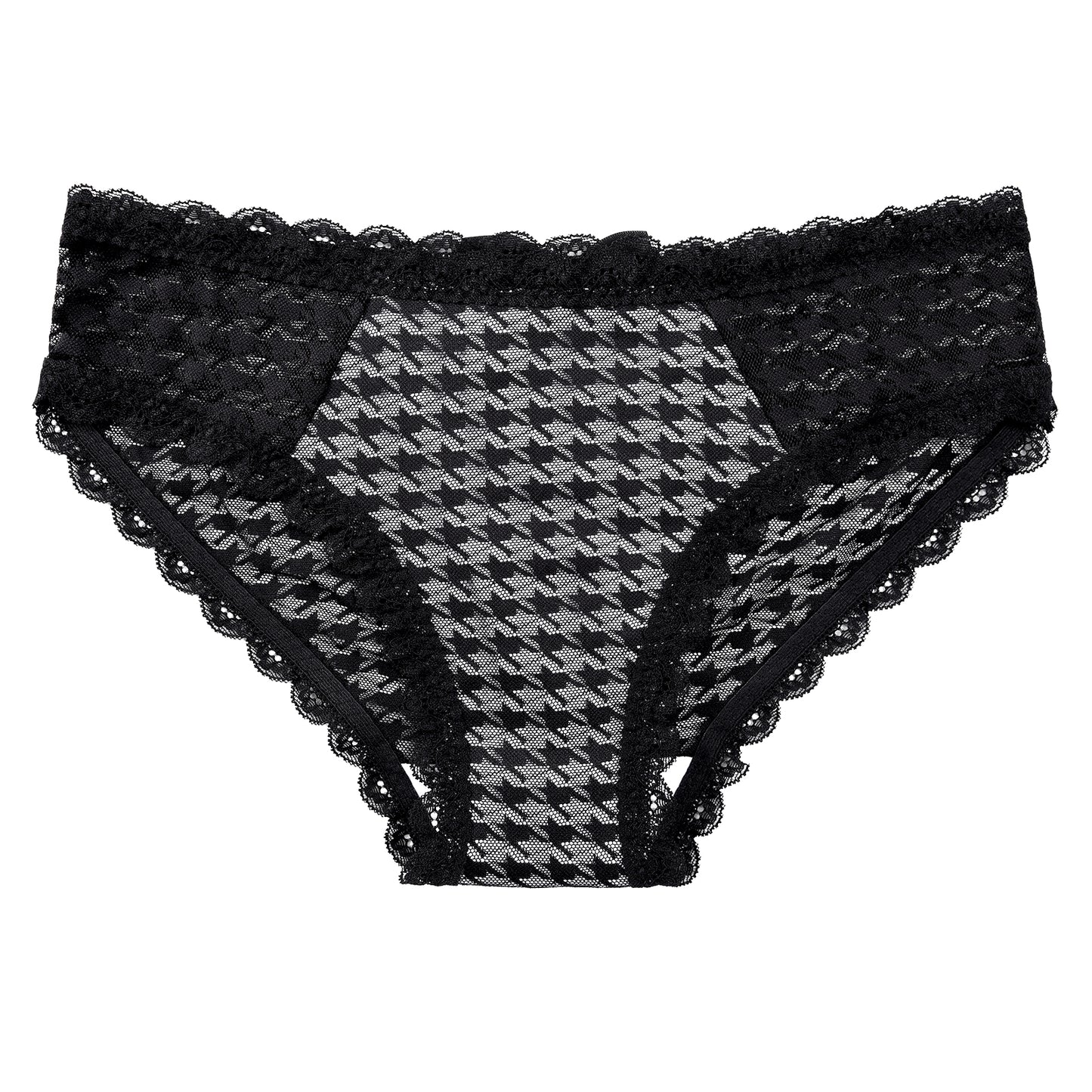 LittleForBig メンズ 体型カバーパンティー リボン飾り 【千鳥格子柄】 メッシュ パンティー 黒 MUP514H