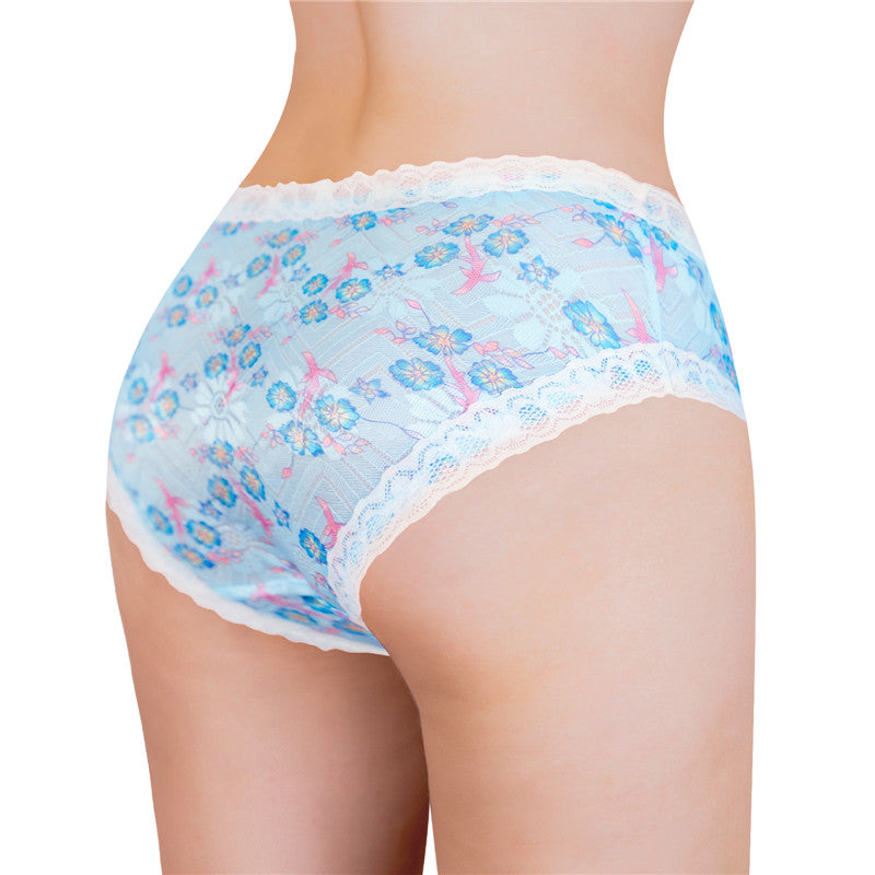 LittleForBigメンズ パンティー 体型カバー 咲き誇る花【田舎風】メッシュ パンティー ブリーフ ブルー MUP517B