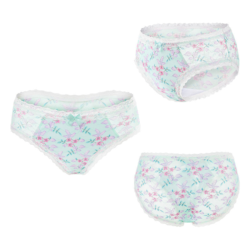 LittleForBigメンズ パンティー 体型カバー 咲き誇る花【田舎風】メッシュ パンティー ブリーフ 緑 MUP517V