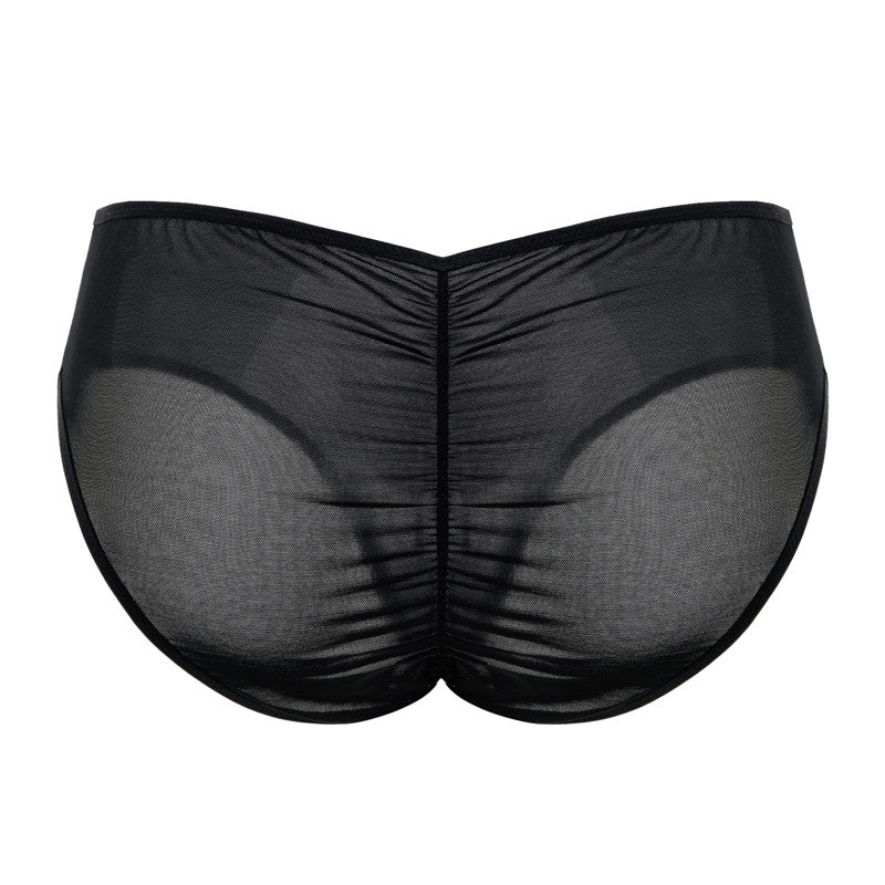 LittleForBigメンズ 体型カバーパンティー【うさぎ月】メッシュ ブリーフ 黒 MUP519H