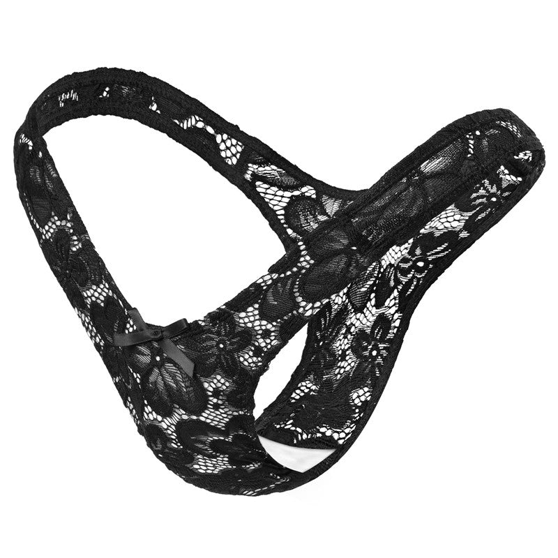 LittleForBig メンズ Tバック ローウェスト 可愛い リボン飾り 【花のような】 メッシュ LB-MUP522