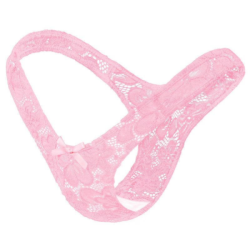 LittleForBig メンズ Tバック ローウェスト 可愛い リボン飾り 【花のような】 メッシュ LB-MUP522