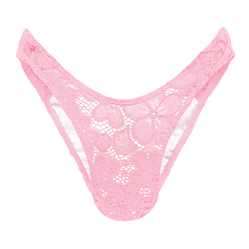 LittleForBig メンズ Tバック ローウェスト 可愛い リボン飾り 【花のような】 メッシュ LB-MUP522