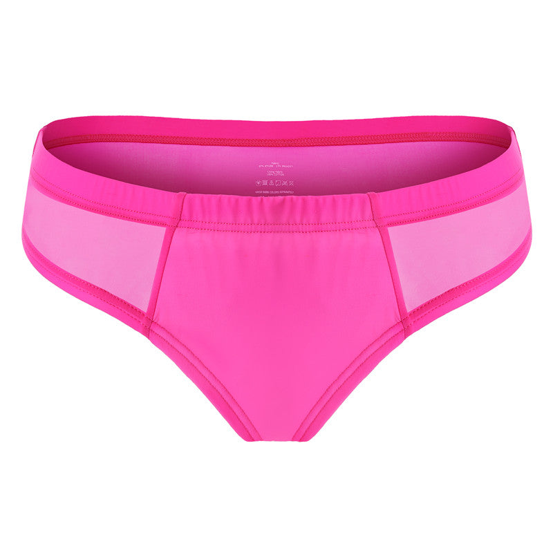 LittleForBigメンズショーツ 下着 通気性 タッキングギャフ ブラジリアンチーキー 柔軟メッシュ シェイプブリーフ ユニセックスローズ MUP530F