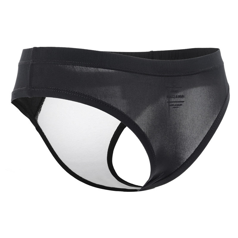 LittleForBigメンズショーツ 下着 通気性 タッキングギャフ ブラジリアンチーキー 柔軟メッシュ シェイプブリーフ ユニセックス 黒 MUP530H