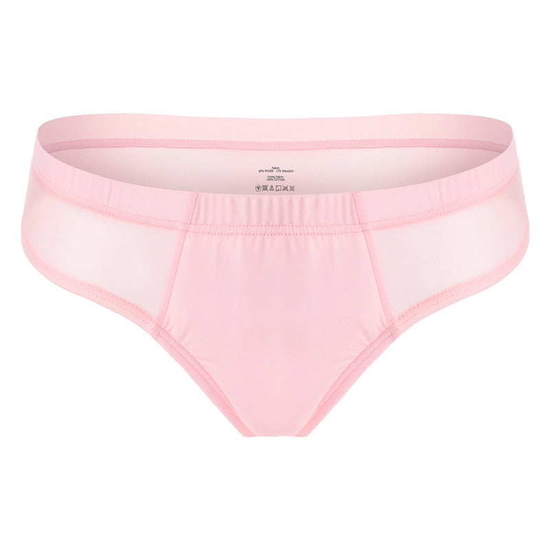 LittleForBigメンズショーツ 下着 通気性 タッキングギャフ ブラジリアンチーキー 柔軟メッシュ シェイプブリーフ ユニセックス ピンク MUP530P